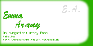 emma arany business card